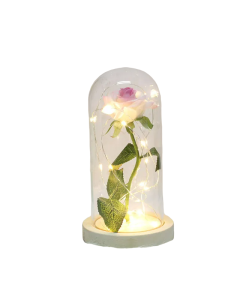 Magical Beauty and the Beast LED Glass Dome Rose – Multicolor USB-Powered Forever Rose