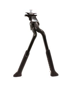 Black Double Leg Centre Mount Adjustable Bicycle Kickstand Suits 24-28 Inch Bikes