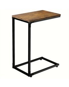 Contemporary C-Shaped Side Table in Rural Brown - Versatile and Stylish