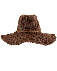 Ocean & Earth Ladies Cebu Soft Wide Brim Straw Hat (Coffee)