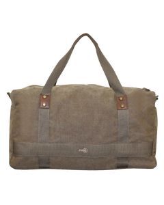 FIB 52cm Canvas Travel Duffle Bag Casual Duffel - Khaki