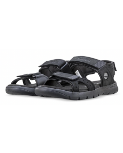 Timberland Mens Slip-On Leather Sandals - Black Nubuck