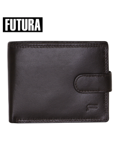 Futura Men's RFID Leather Coin Wallet with Buckle - Brown