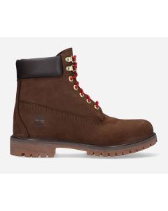 Timberland Womens Premium 6-inch Waterproof Boots - Dark Brown/Red