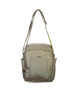 FIB Mens Tablet Crossover Travel Wallet Crossbody Shoulder Bag - Sand