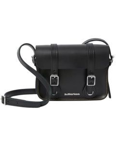 Dr. Martens 7 Inch Leather Satchel Bag - Black Kiev (Shoulder Crossbody & Magnetic Buckle)