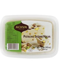 454g Achva Sesame Halva with Pistachio (Kosher Parve) - Product of Israel