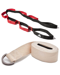 2pc Set Adidas Stretch Assist Band Looped + Yoga Strap 2.5m Long Adjustable Belt