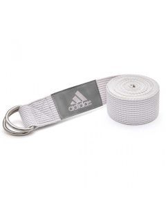 Adidas Premium Yoga Strap 2.5m Long Adjustable Belt Pilates Stretching Poses - Chalk White