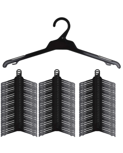 100x 400mm Tops Hangers Bulk Pack - Ultra Thin Clothes/Gardment Holder (R38)