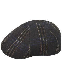 Bailey Mens Tress Pub Cap Flat Hat Fit for Autumn/Winter Season - Brown Stripe