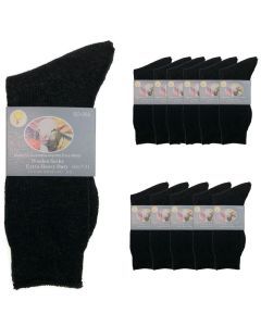 12 Pairs Merino Wool Blend Work Socks Bulk Pack - Heavy Duty Warm Winter Thermal Socks