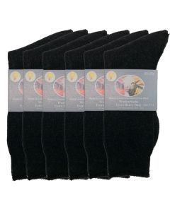 6 Pairs Merino Wool Blend Work Socks Bulk Pack - Heavy Duty Warm Winter Thermal Socks