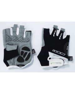 Gloves, Amara Material, Lycra Towel, with GEL PADDING,M, BLACK with White trim