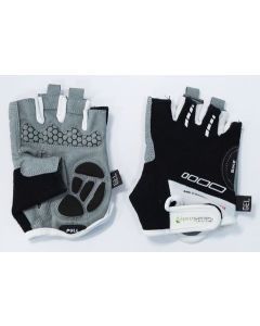 Gloves, Amara Material, Lycra Towel, with GEL PADDING ,XL, BLACK with White trim