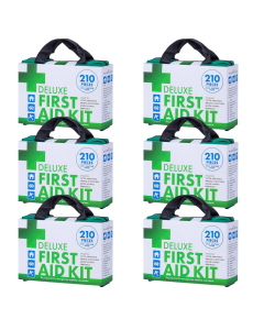 6x 210pcs Emergency First Aid Kit Bulk Pack - Medical Set for Work/Offices/Travel/Family