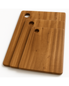 3x Natural Hard Wood Acacia Chopping Board Set