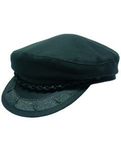 Black Greek Fisherman Cap - Classic Winter Wool Blend Sailor Hat (Made in Greece)