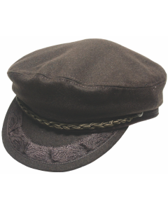 Brown Greek Fisherman Cap - Classic Winter Wool Blend Sailor Hat (Made in Greece)