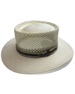 Natural STRAW PANAMA HAT FEDORA Summer Trilby Sun MADE IN USA