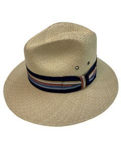 STRAW PANAMA HAT Trilby Beach Golf Cap Summer Sun Hand Woven Made in USA - SMALL