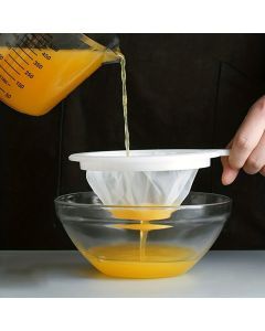 2pcs Fine Mesh Kitchen Strainer Set Food Filter Sifter for Soy Milk Juice Flour Grains - White