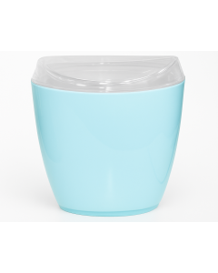 Oval Swing Top Waste Rubbish Bin Acrylic Lightweight Compact Bathroom Office in Blue