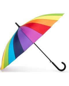 120cm Rainbow Umbrella - Curved Parasol w/ Long Shaft