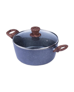 24cm Ceramic Marble Coat PFOA Free Non-Stick Casserole Pot Pan Dish with Lid