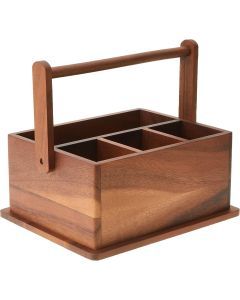Davis & Waddell Acacia Natural Wood BBQ Barbecue Caddy 27 X22 X12cm