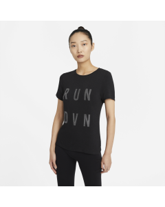 Nike Womens Run Division City Sleek Short Sleeve Top - Black