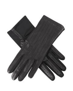 DENTS Womens Olivia Silk Leather & Elastane Gloves - Black - One Size