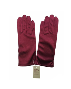 DENTS Wrist Length Satin Evening Gloves Wedding Stretch Formal Bridal in Wine Red
