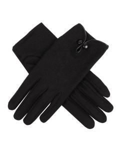 DENTS Ladies Womens 100% Wool Gloves Unlined Warm Winter - Black (One Size)