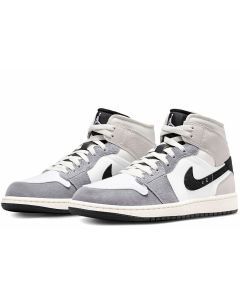 Nike Air Jordan 1 Mid SE Craft Mens Shoes - Cement Grey/Black - Size US 7 (Sneakers)