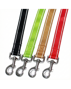 Reflective Nylon Dog Leash Lead Training Obedience Recall Walk Hi Vis - Assorted Colours