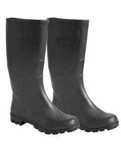 Work Gum Boots - All Black (Classic Unisex Waterproof Rubber Rain Shoes)