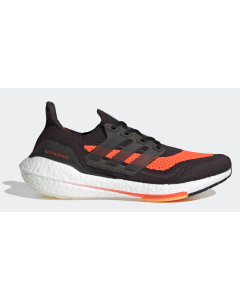 Adidas Mens Ultraboost 21 Running Shoes - Black/Orange (Athletic Sneakers)