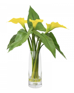 60cm Calla Lily Arrangement in Glass Vase Artificial Plant Flower Tree Fake