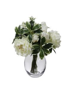 36cm Peony & Rose Mixed Arrangement Artificial Flower Decor