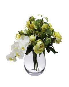 46cm Orchid & Peony Mixed Arrangement Artificial Flower Plant Decor