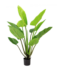 140cm Potted Faux Philodendron Plant w Pot Green Artificial Faux Decor