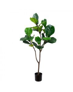 130cm Potted Faux Fiddle Leaf Fig Tree Artificial Plant Flower Green