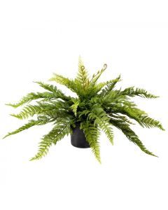 40cm Leather Fern in Pot Potted Artificial Flower Green Plant