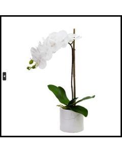 52cm Potted White Orchid Plant Artificial Flower Home Decor
