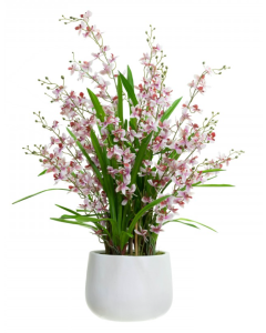 78cm Dancing Lady Orchid Plant in Ceramic Pot Artificial Flower Plant Decor-Pink