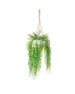85cm Potted Faux Weeping Willow in Hanging Pot Artificial Plant Flower Décor