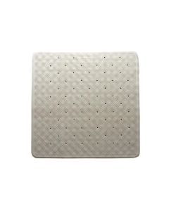 Square Anti Slip Loofah Shower Rug Non Slip Rubber Bath Mat - Beige