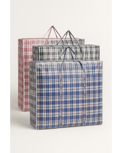 12x Extra Large Checkered Bags - Striped Shopping Bags - 78cm x 90cm x 25cm