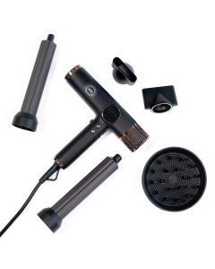 H2D 4-in-1 Xtreme Ionic Magnetic Hairdryer + Styler Styling Iron - Black